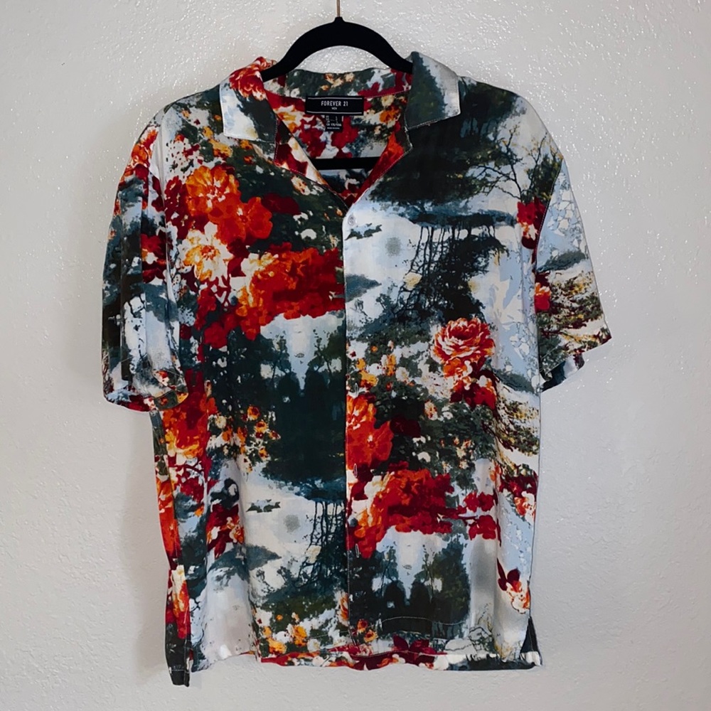 Forever 21 Acid Rose Wash Button Up